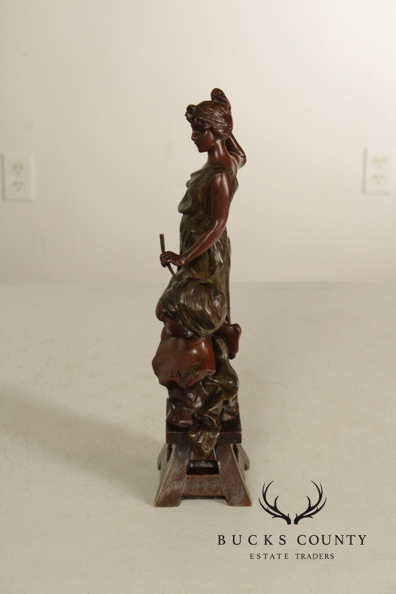 Emmanuel Villanis Bronze Statue, 'The Sculptor'