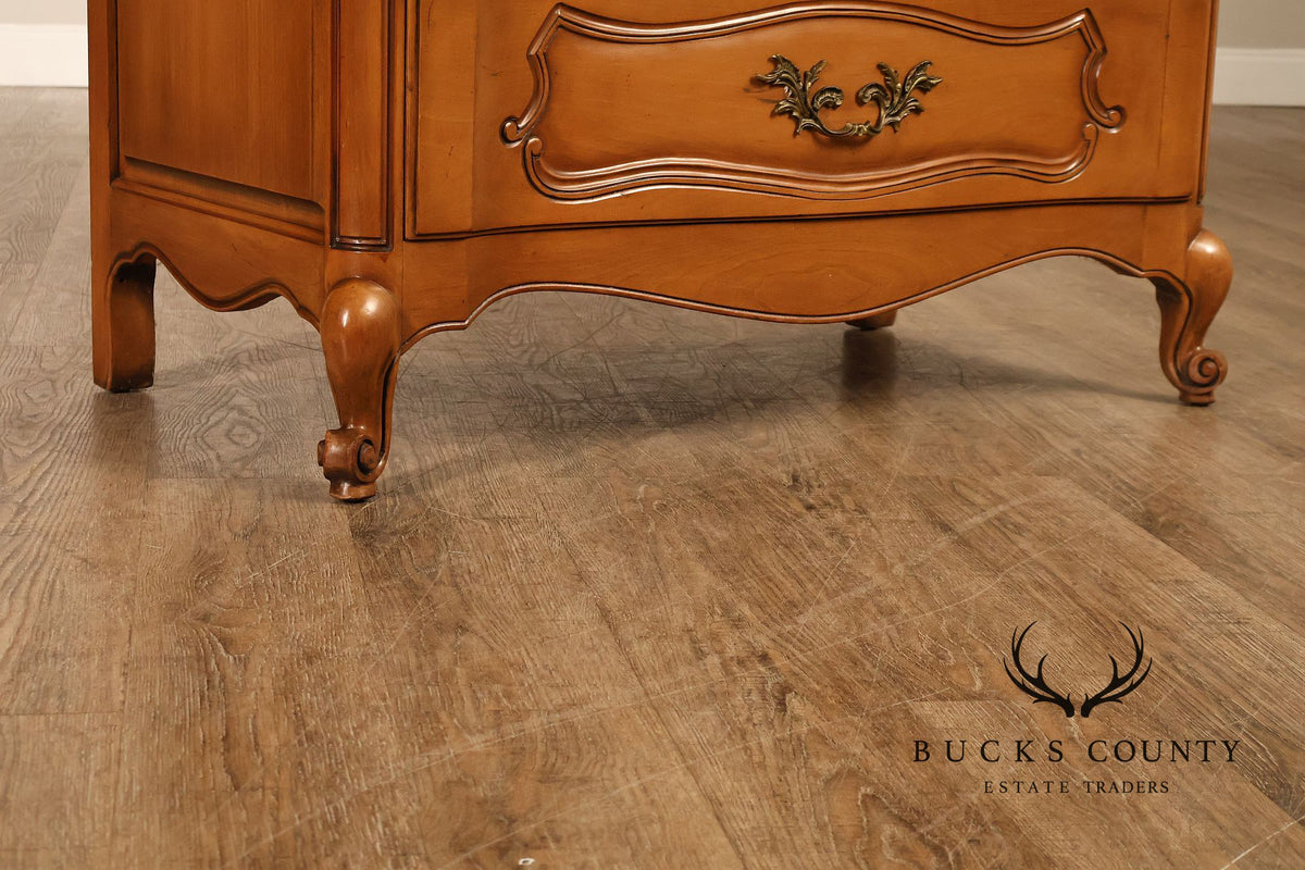 French Provincial Style Marble Top Tall Chest Of Drawers