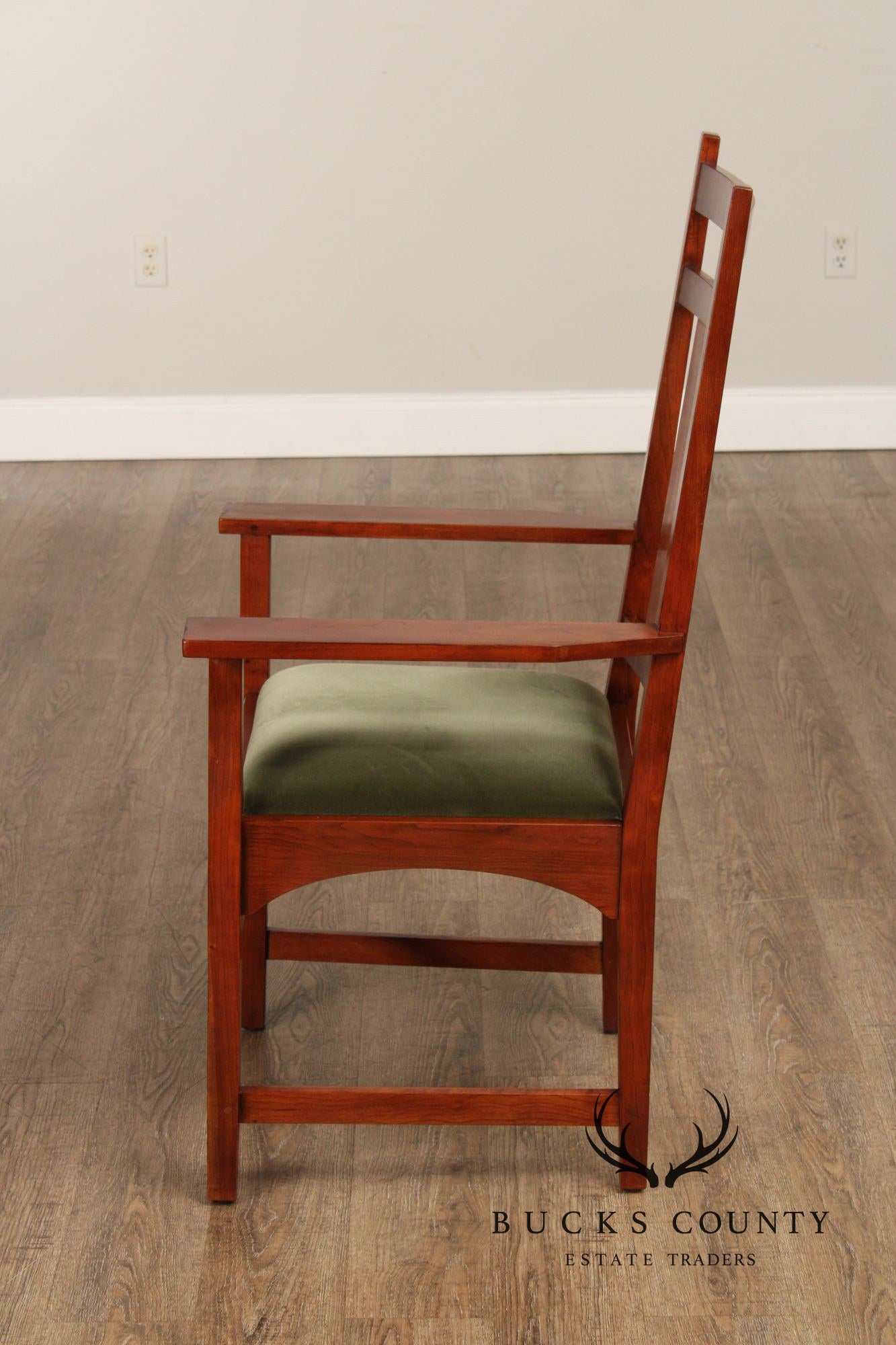Stickley Mission Collection Set of Four Harvey Ellis Cherry Dining Armchairs