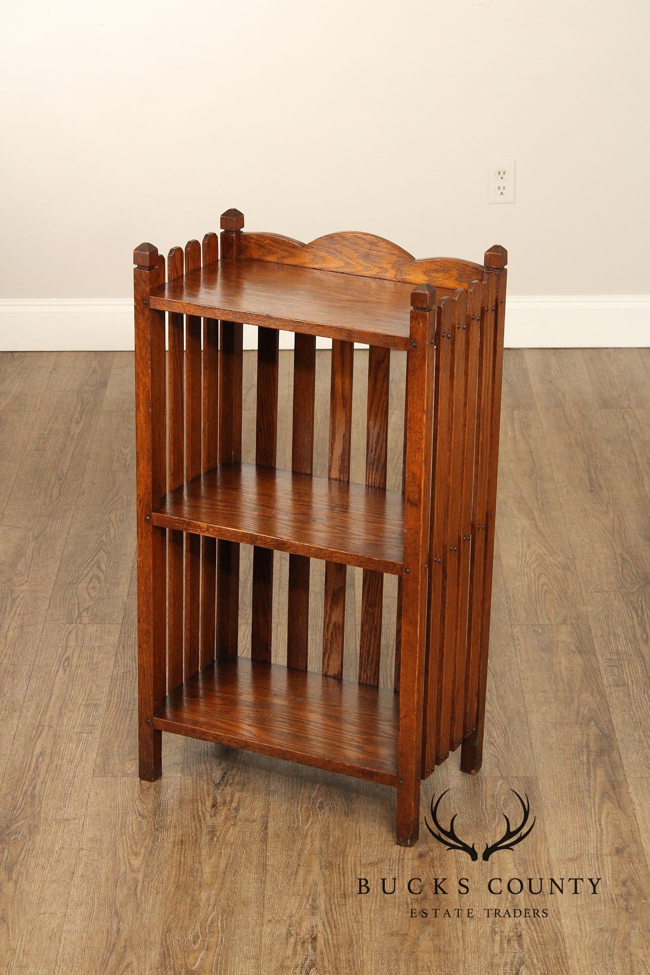 Mission Oak Three Tier Magazine Rack Bookcase