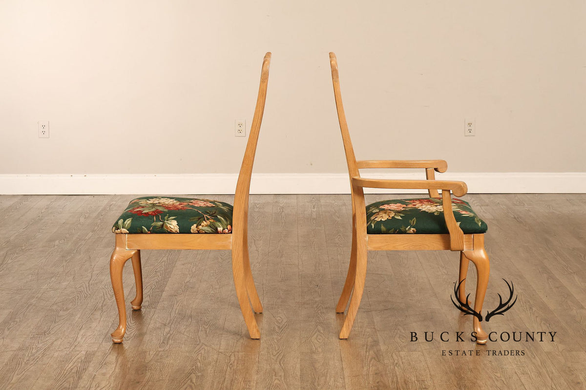 Vintage Hespeler Furniture Dining Table With Two Leaves And Six Dining Chairs