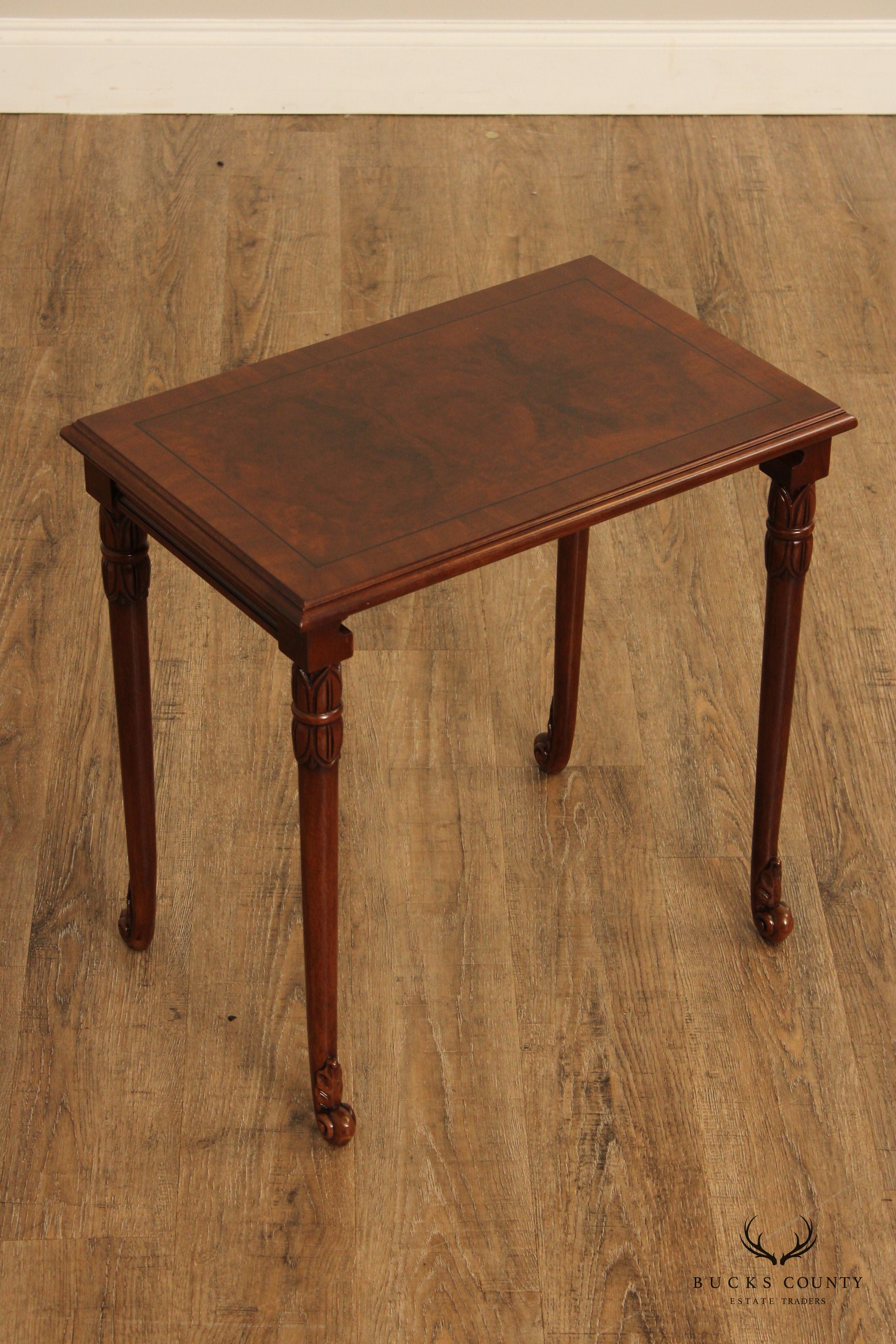 Karges French Regency Style Set Of Three Walnut Nesting Tables