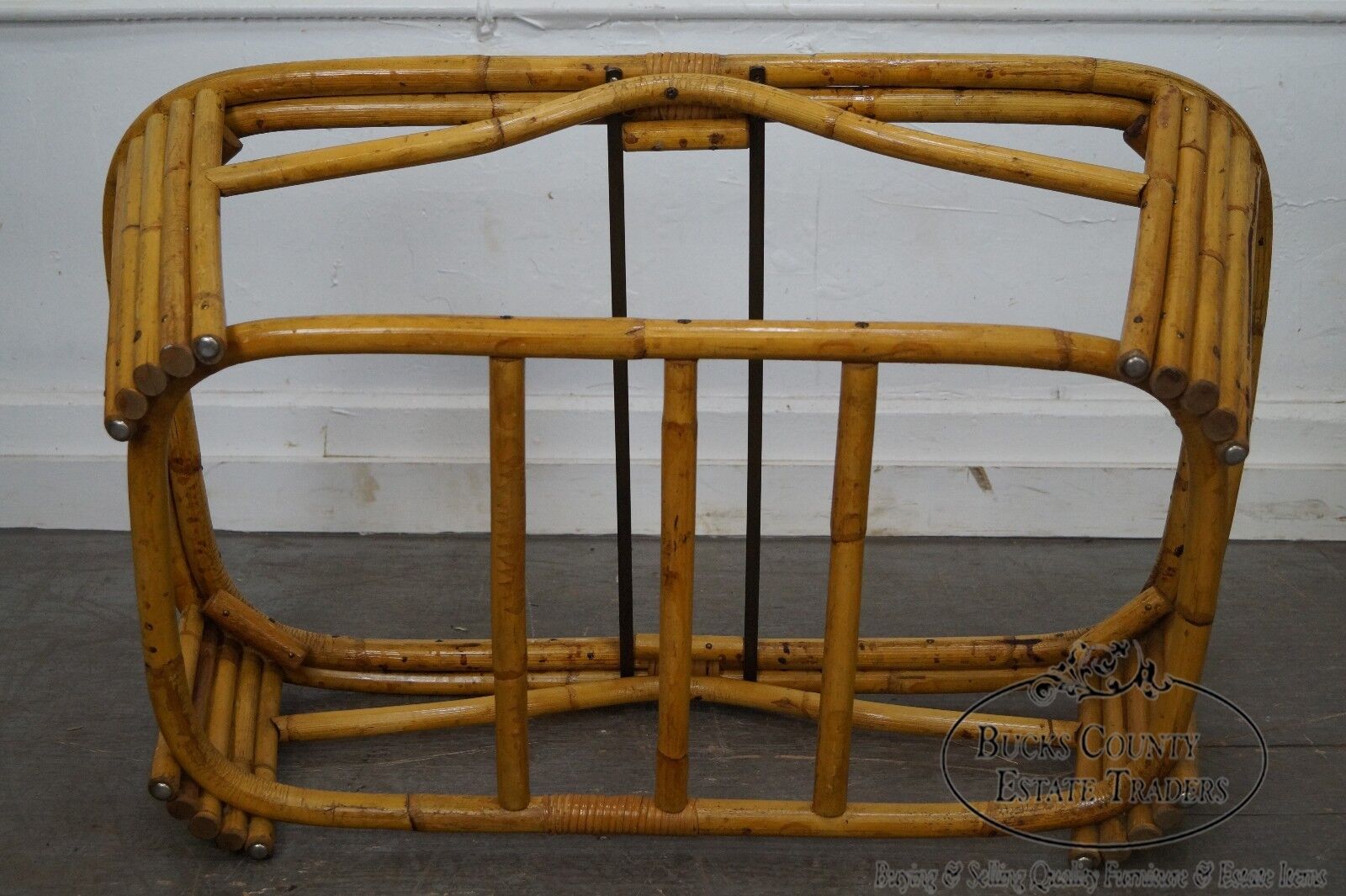 Mid Century Rattan Glass Top Coffee Table