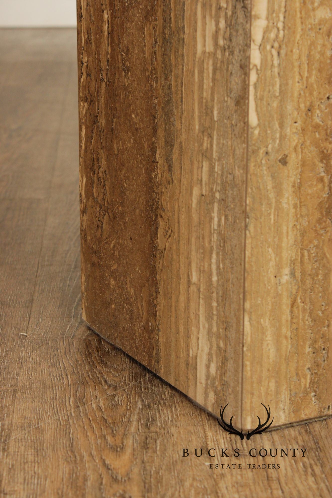 Postmodern Vintage Italian Travertine Pedestal