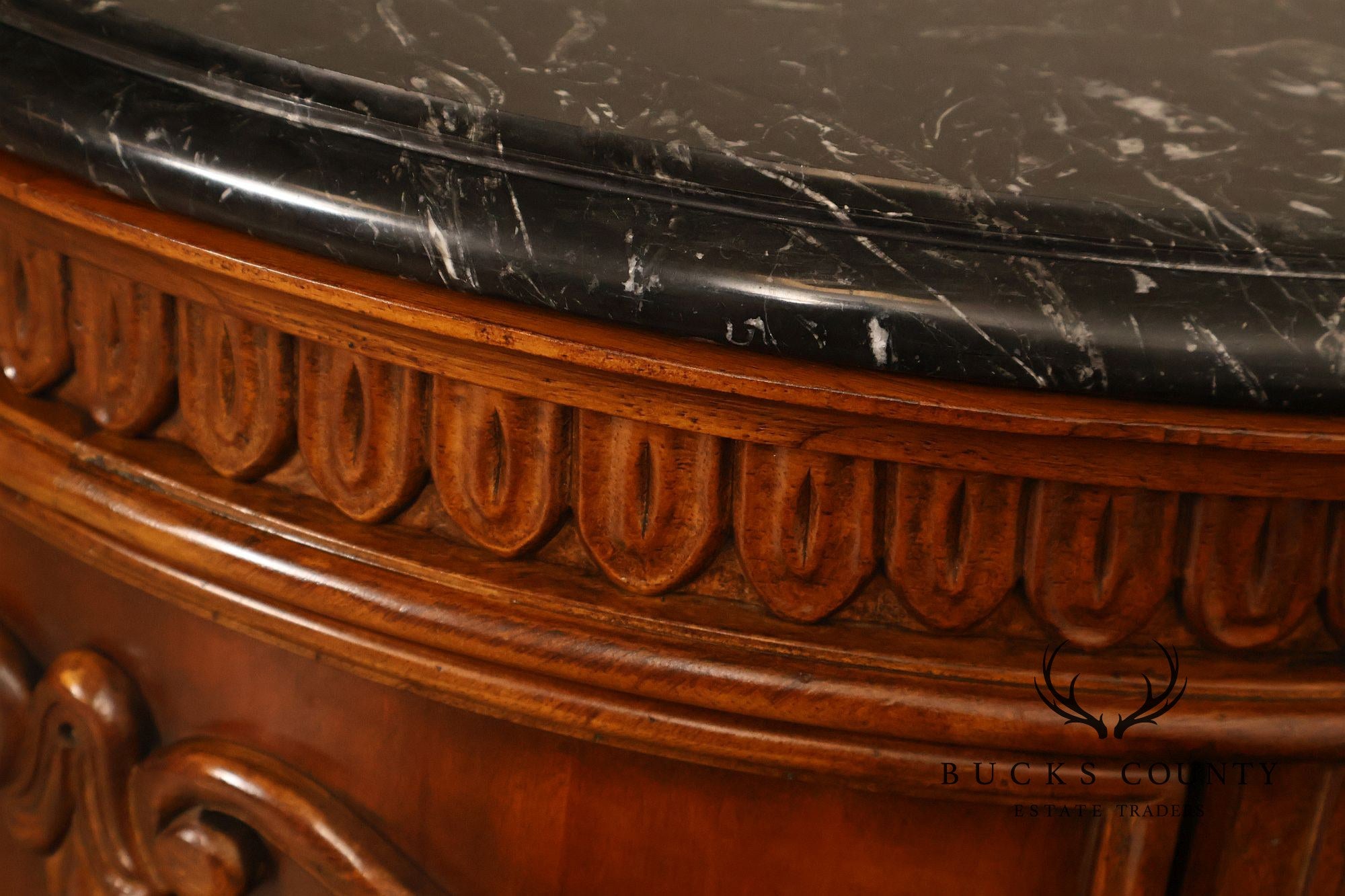Bernhardt French Regency Style Marble Top Round Cabinet Drum Table