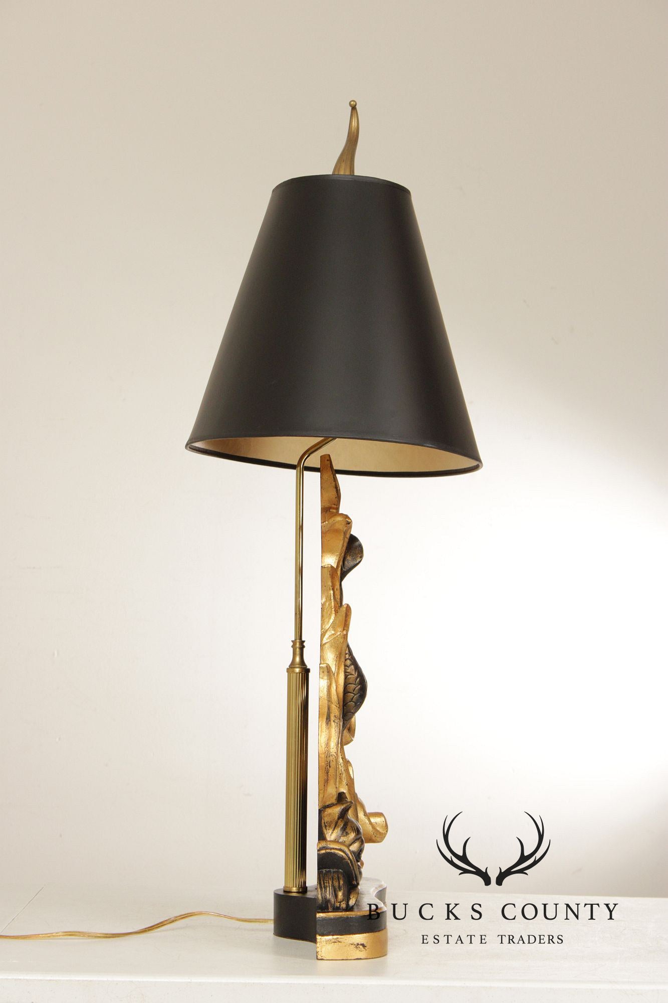 Chelsea House Gilt Carved Dolphin Table Lamp