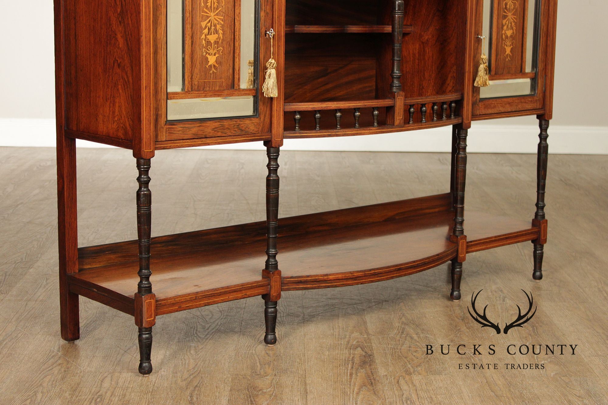 Antique Edwardian Inlaid Rosewood Sideboard