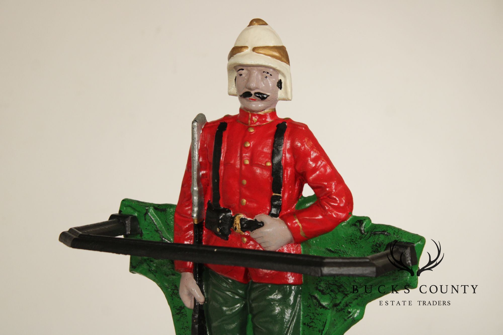 Vintage 'The Man in Khaki' Cast Iron Umbrella Stand