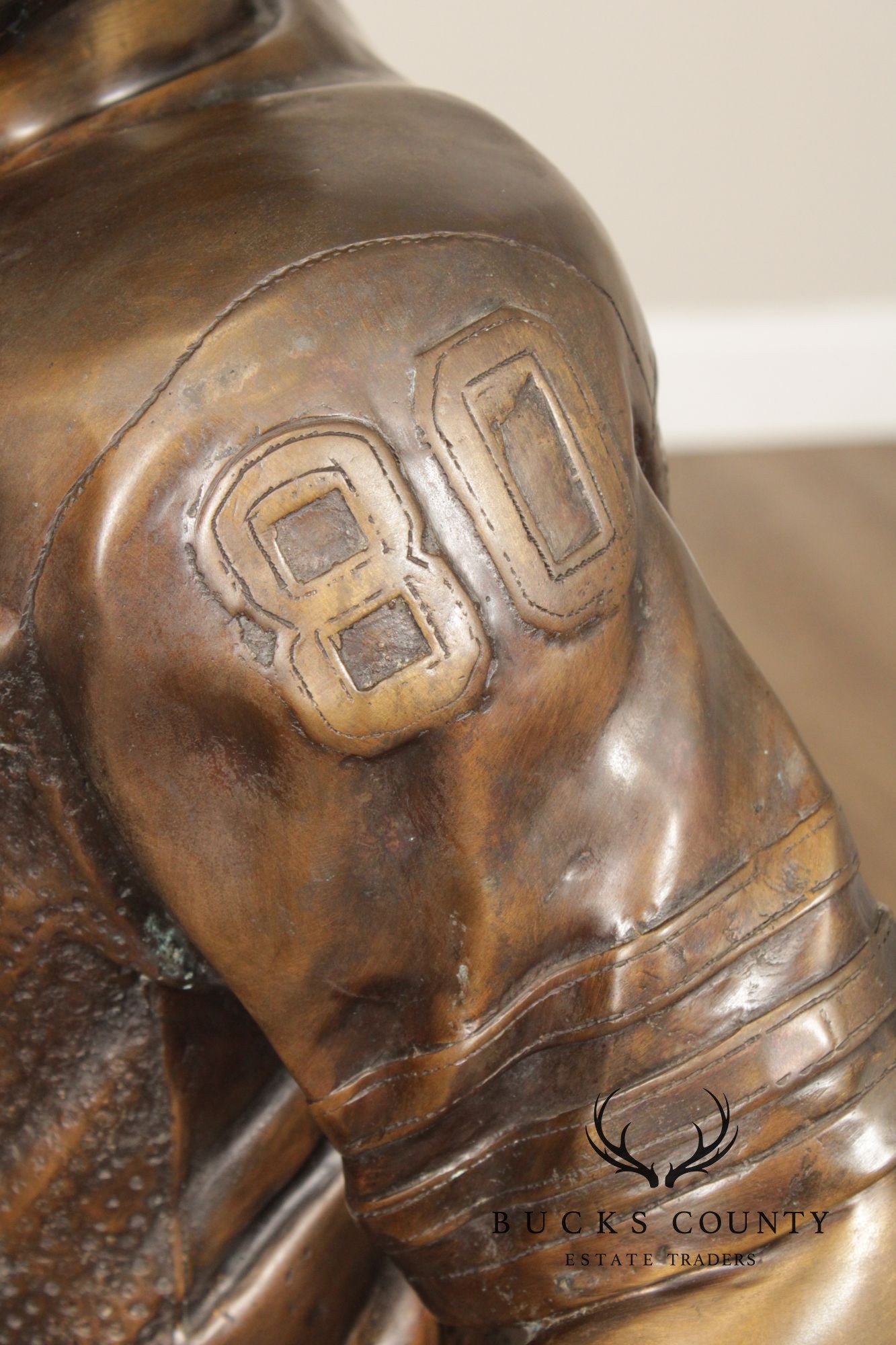 Bronze Garden Statue Of A Football Player