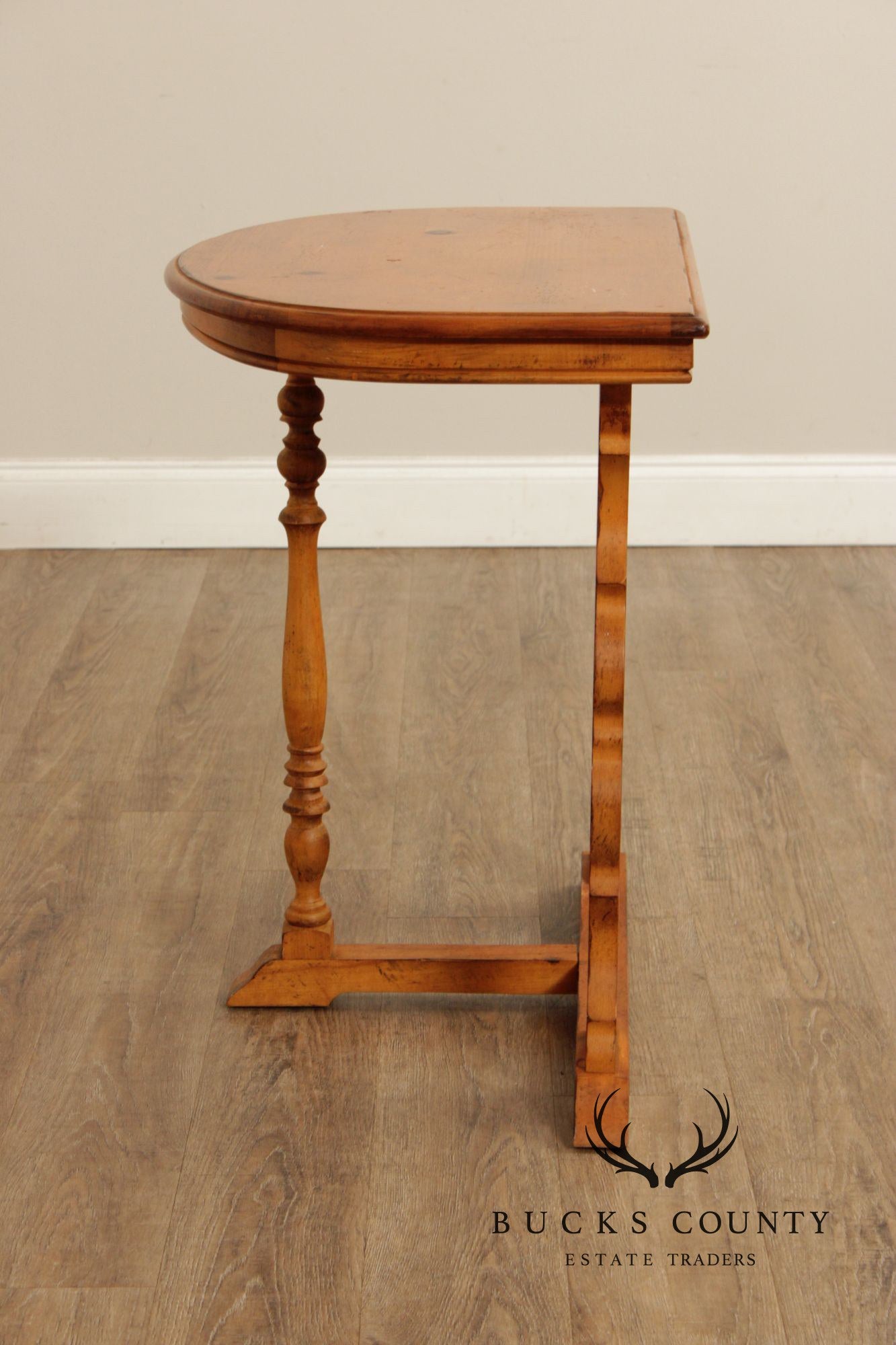 Spanish Baroque Style Pine Demilune Hall Table