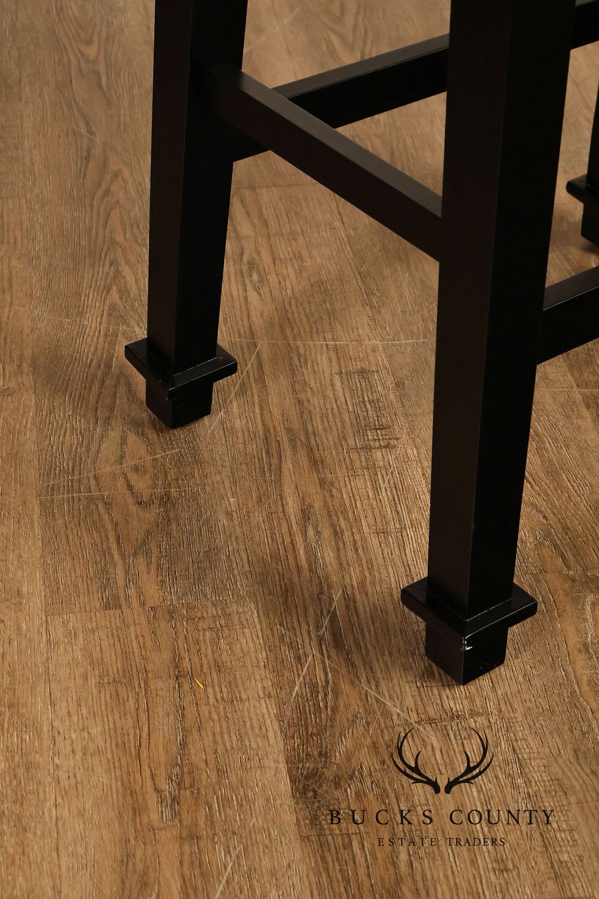 Linon Home Decor Set Of 4 Black Wood Upholstered Counter Stools