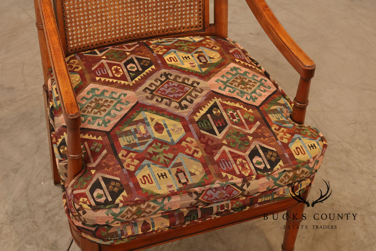 Mid Century Set of Four Cane Back Armchairs
