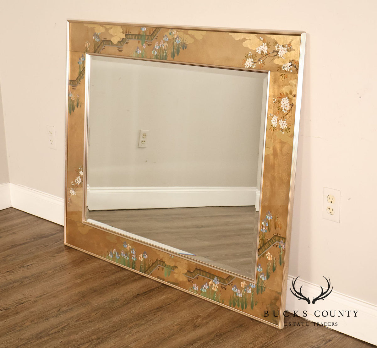 LaBarge Chinoiserie Eglomise Wall Mirror