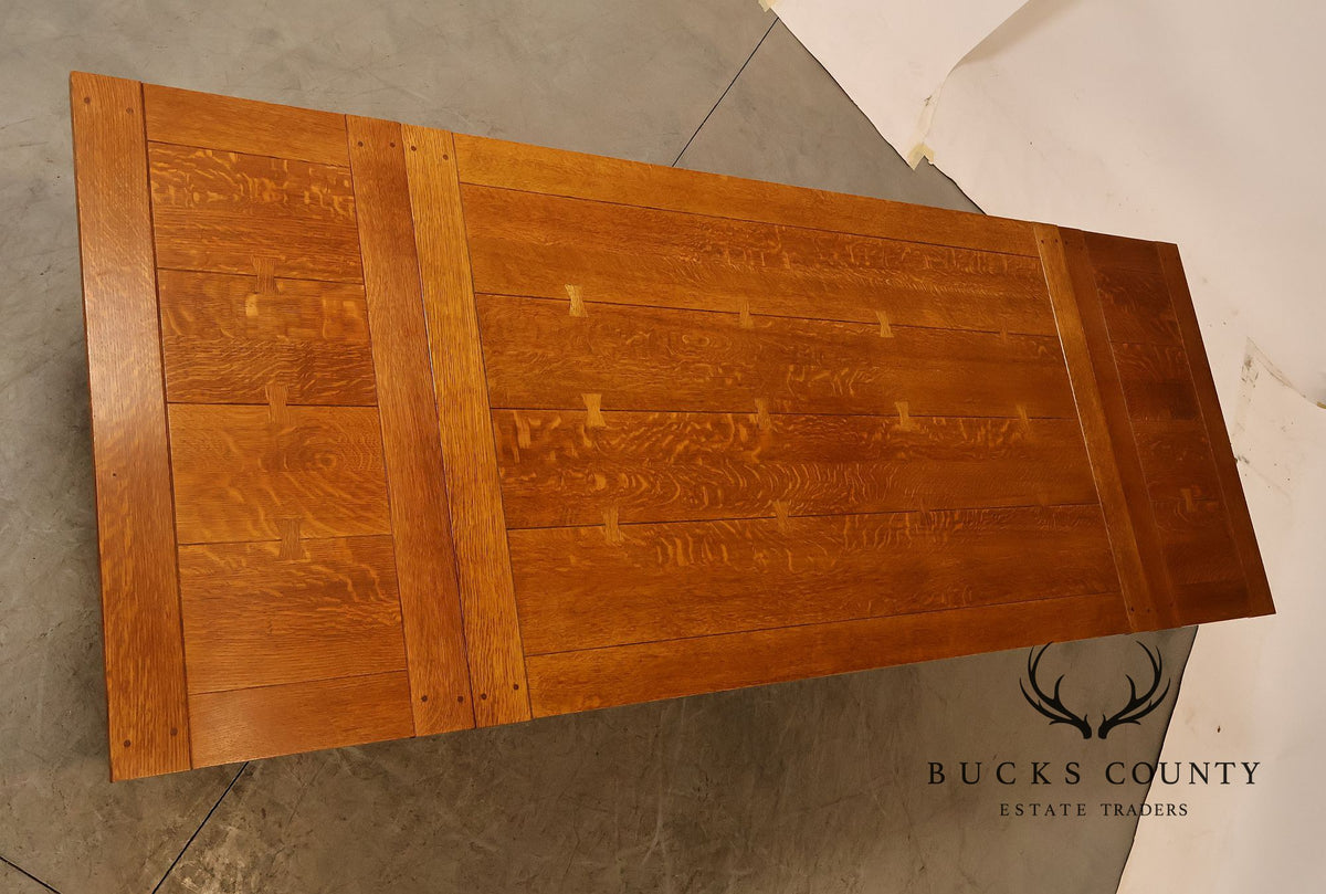 Stickley Mission Collection Oak Draw Top Extension Dining Table