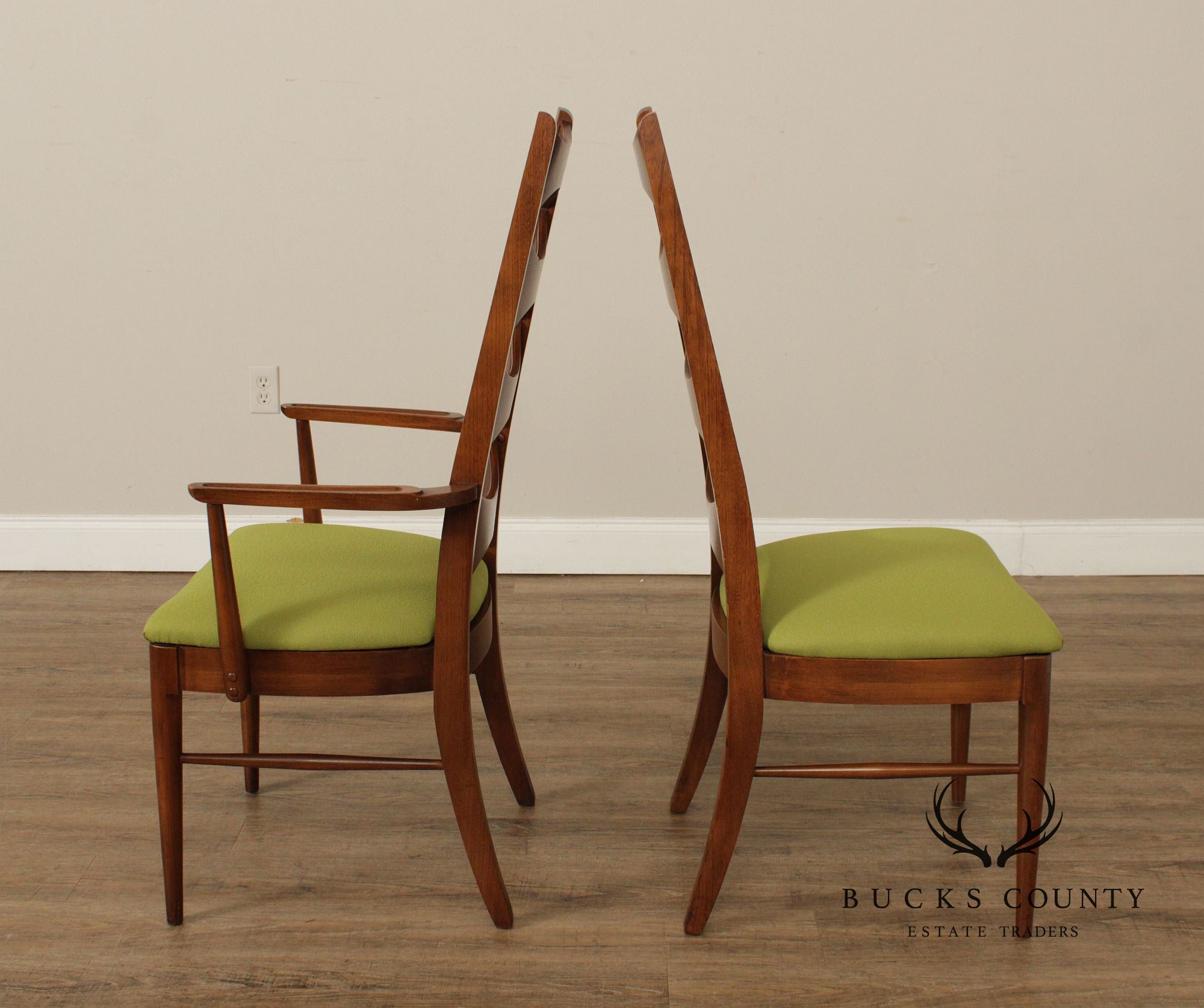 Kent Coffey Perspecta Mid Century Modern Set Of Six Walnut Dining Chairs