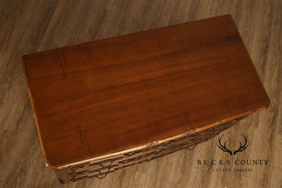 Rustic Italian Style Floral Carved Chest