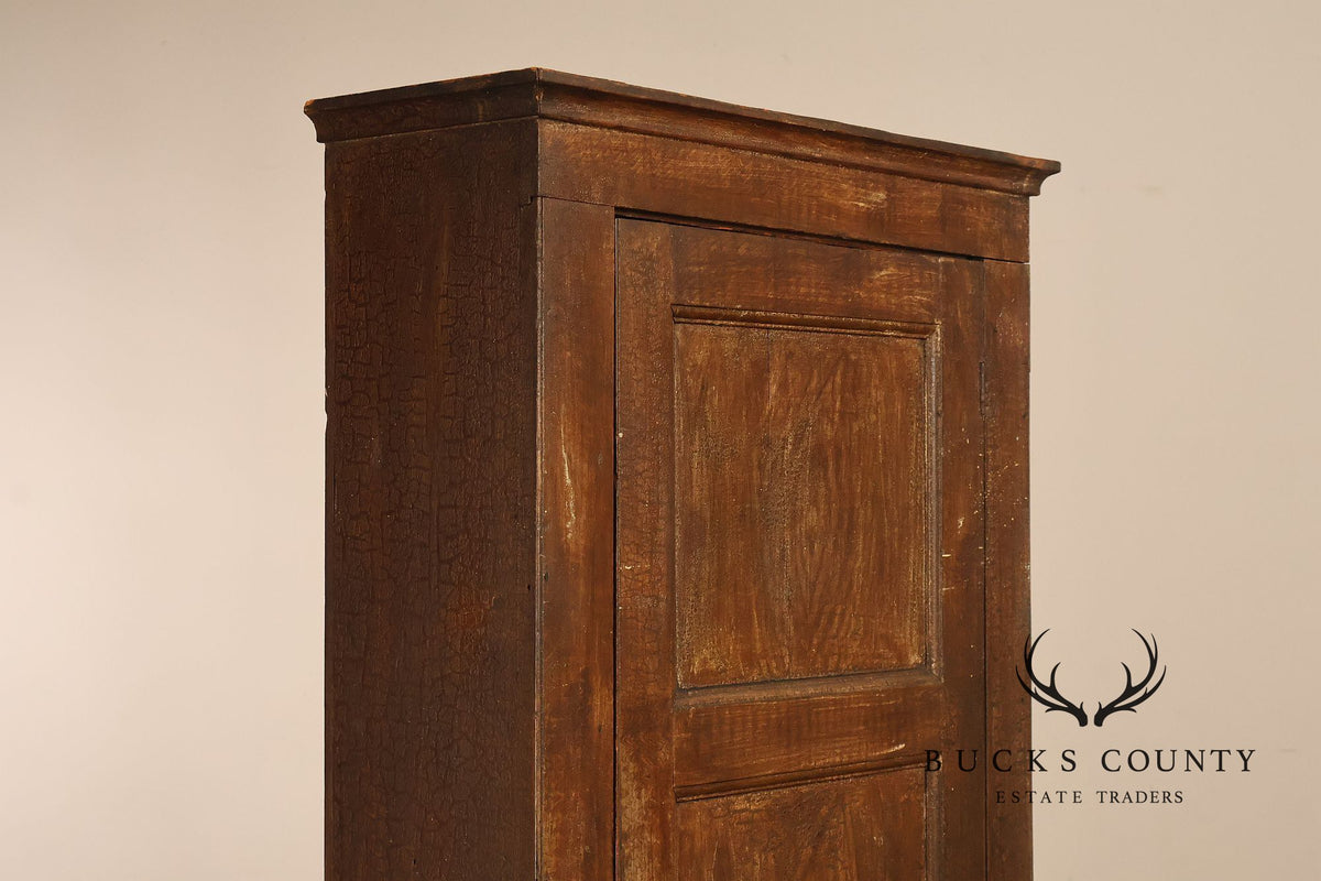 Antique Primitive Grain Painted Cupboard