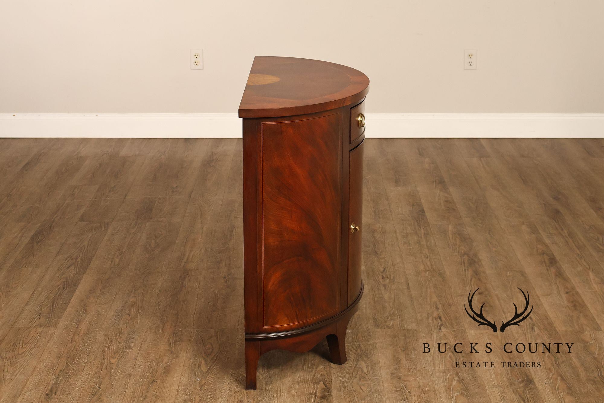 Henkel Harris Georgian Style Mahogany Demilune Console