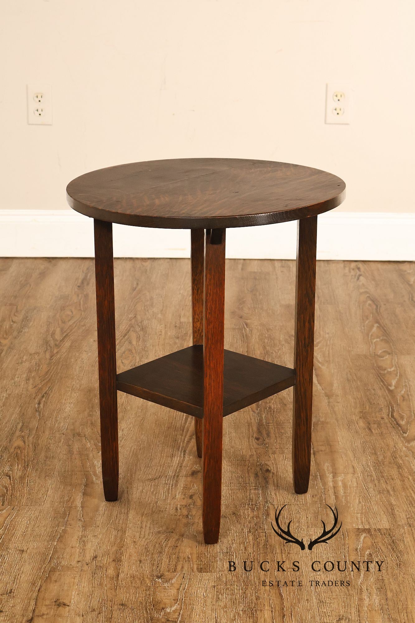 Limbert Mission Quartersawn Oak Round End Table