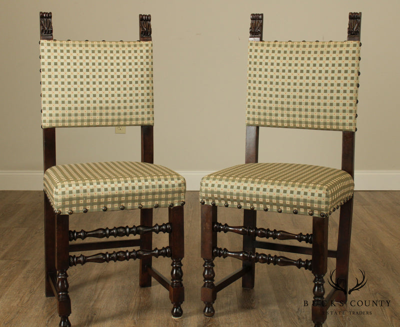 Spanish Renaissance Style Set of 8 Antique Dining Chairs
