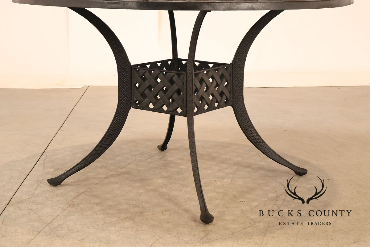 Hanamint 48" Round Cast Aluminum Outdoor Patio Dining Table With Lattice Top