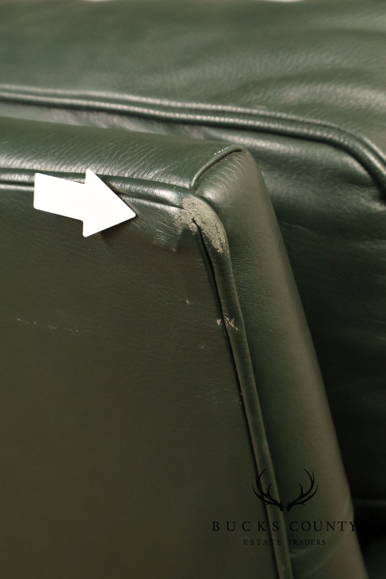 Hancock & Moore Green Leather Recliner Club Chair