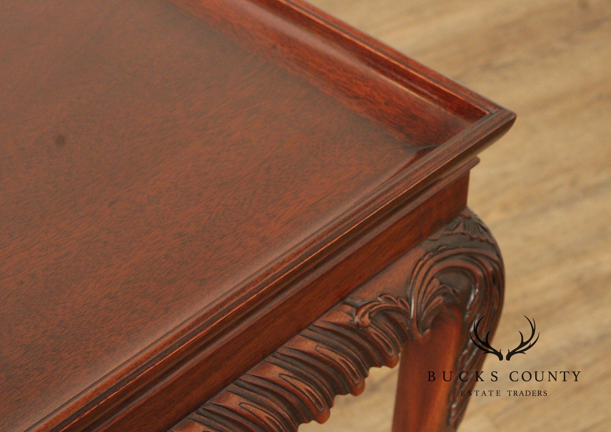 Kindel Chippendale Style Carved Mahogany Tea Table