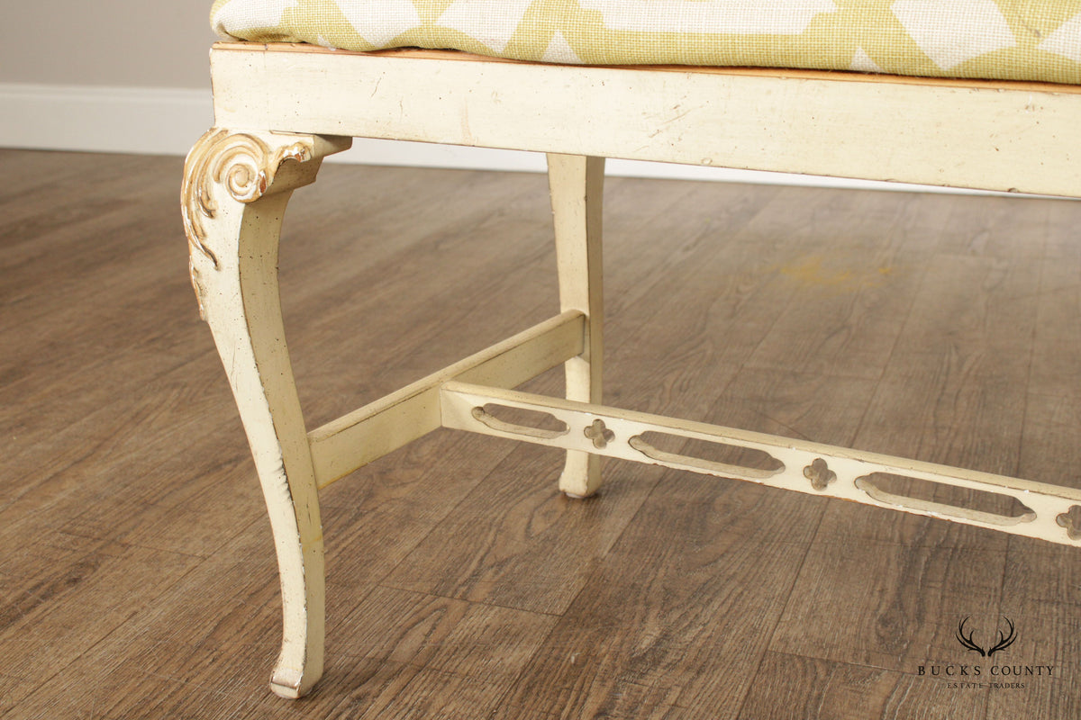 Italian Florentine Style Painted and Partial Gilt Vanity Seat
