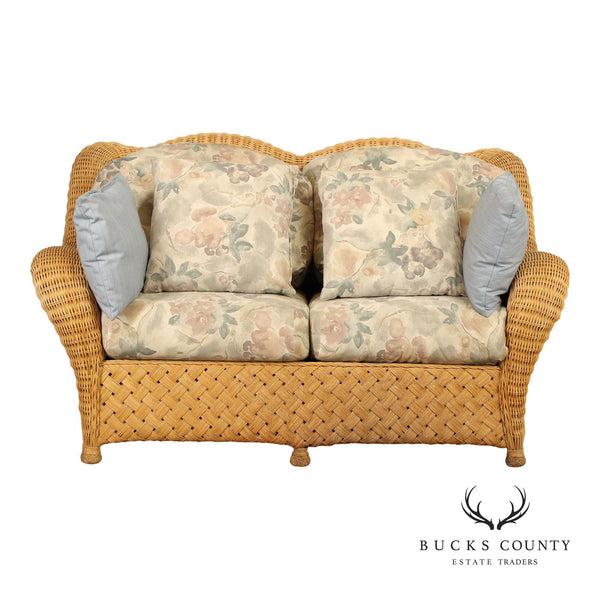 Quality Vintage Wicker Loveseat Sofa