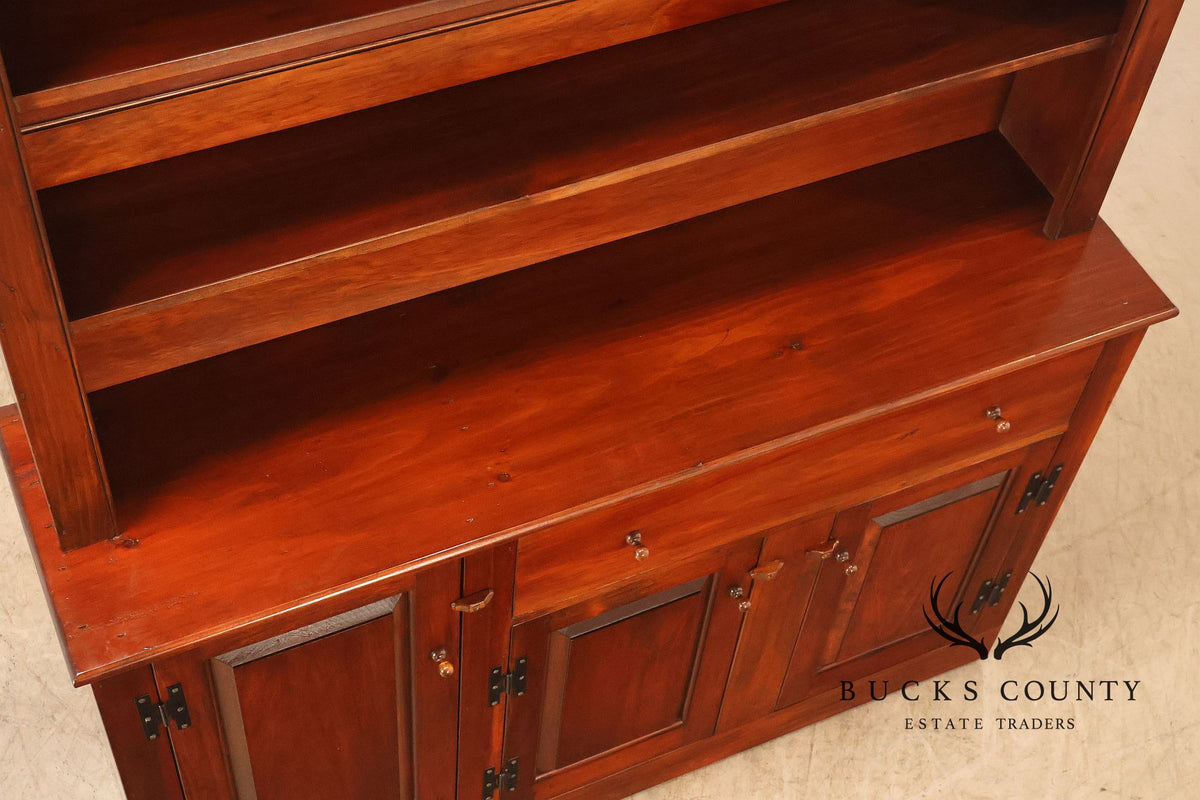 D.R. Dimes Pine Two-Piece Step-Back Cupboard