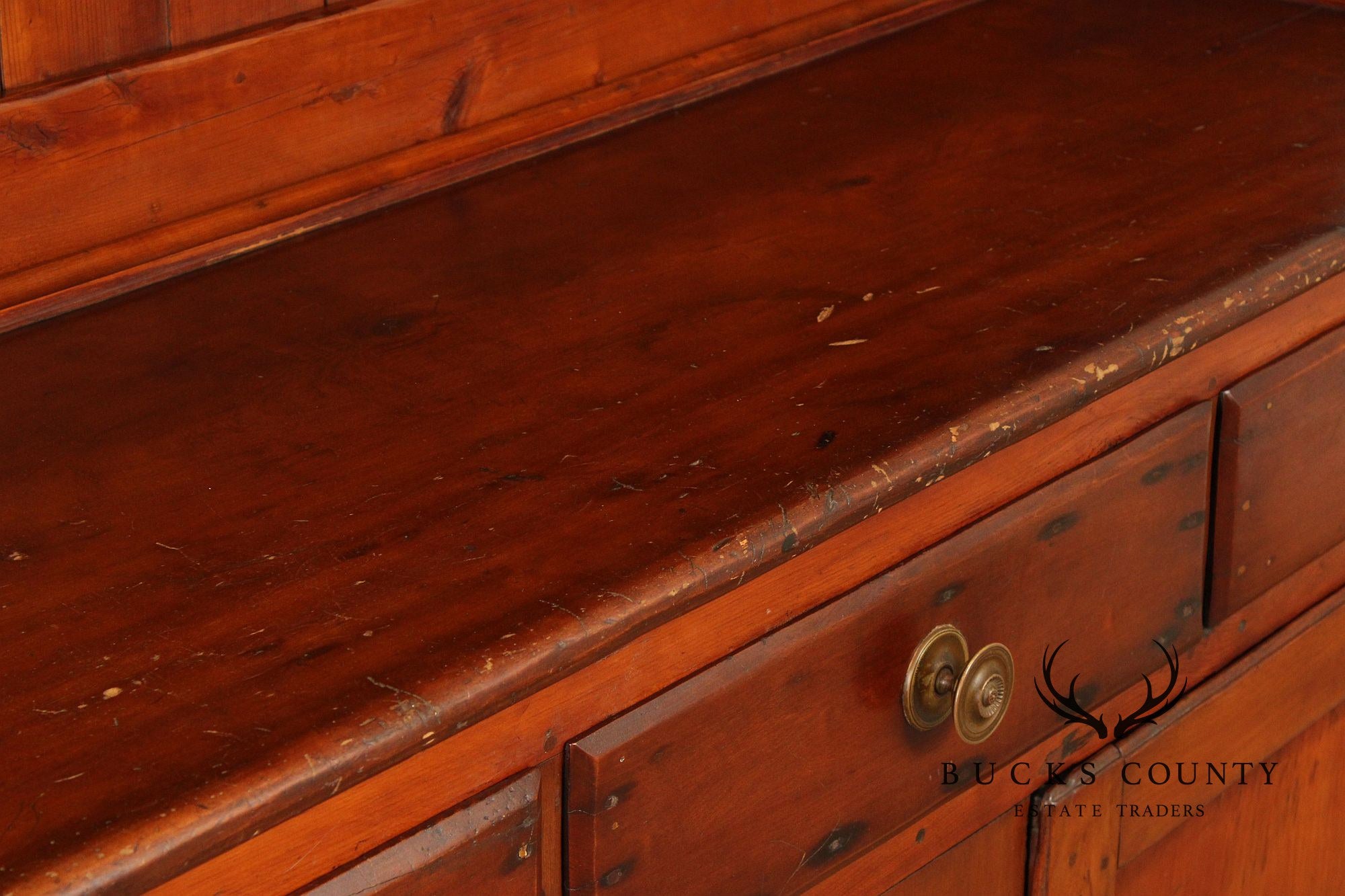 Antique Country Pine Server and Hutch