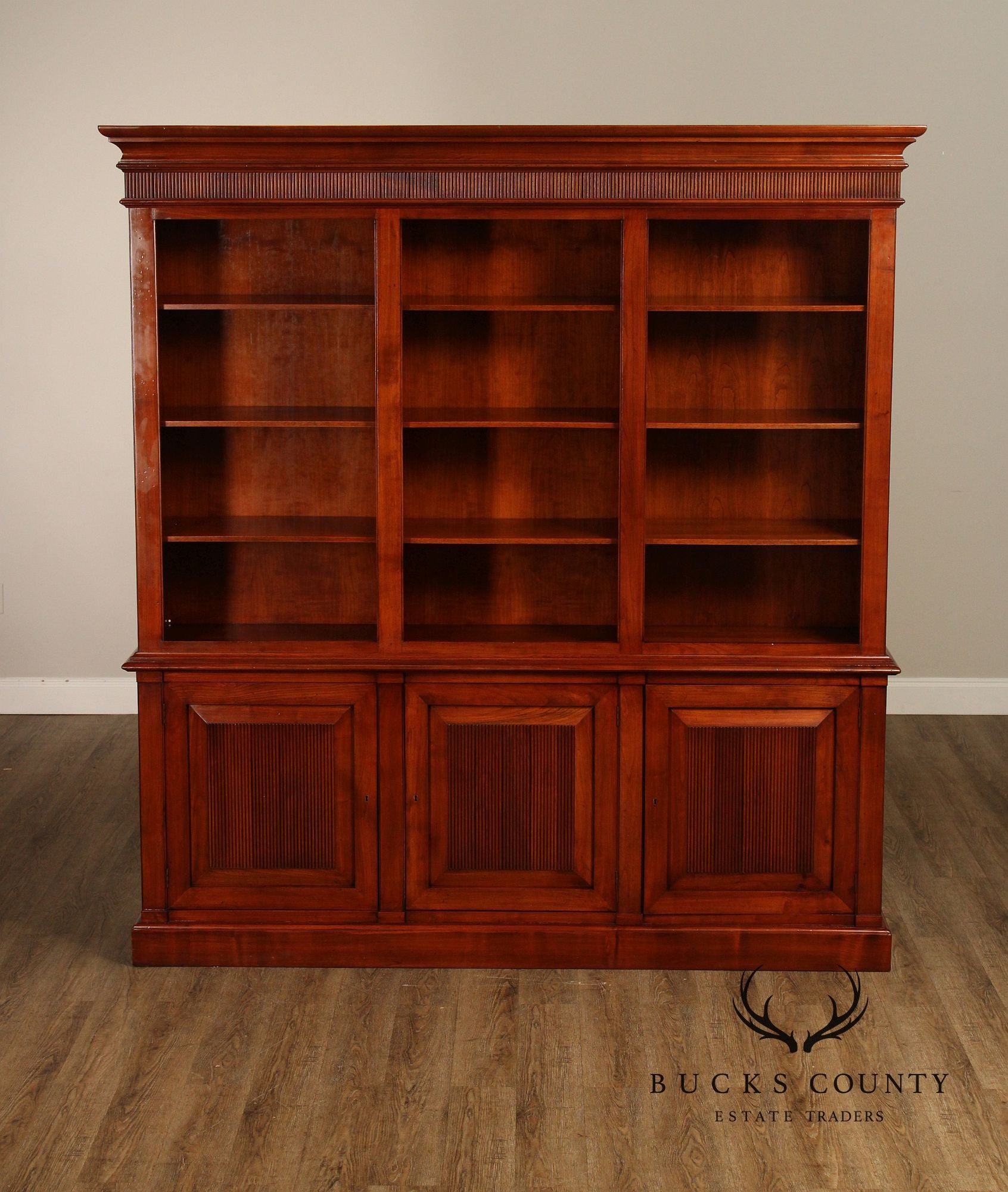 Italian Fiorini Two-Part Bookcase Library Cabinet