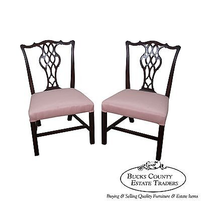 Schmieg & Kotzian Antique Pair of Chippendale Style Side Dining Chairs