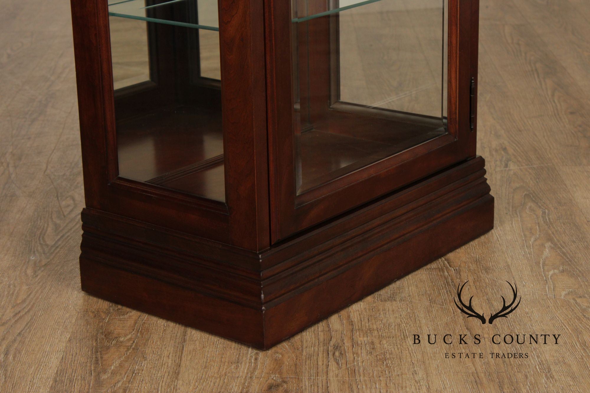 Jasper Traditional Cherry and Beveled Glass Display Cabinet