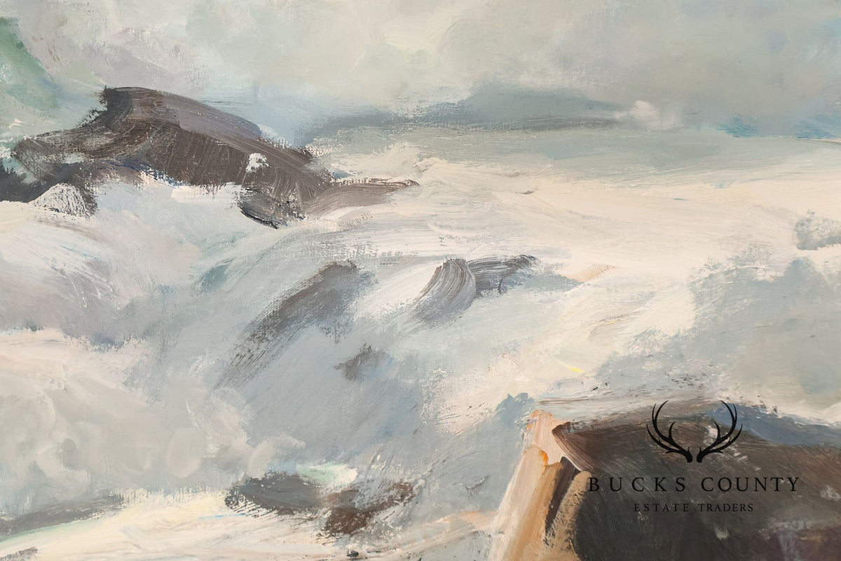 Dale Ratcliff Acrylic on Linen Painting, 'Silver Sea'