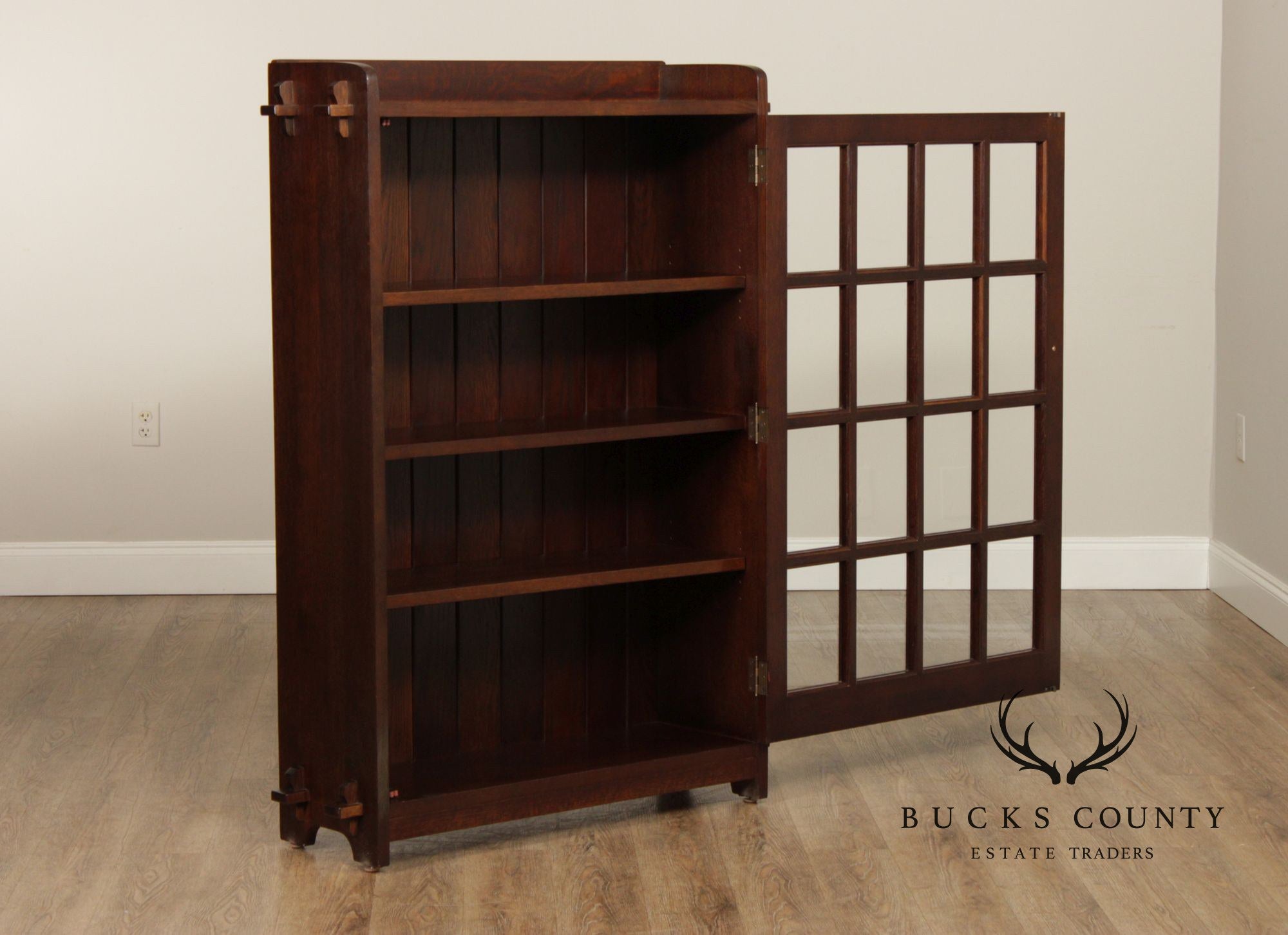 Stickley Mission Oak Glass Front Bookcase