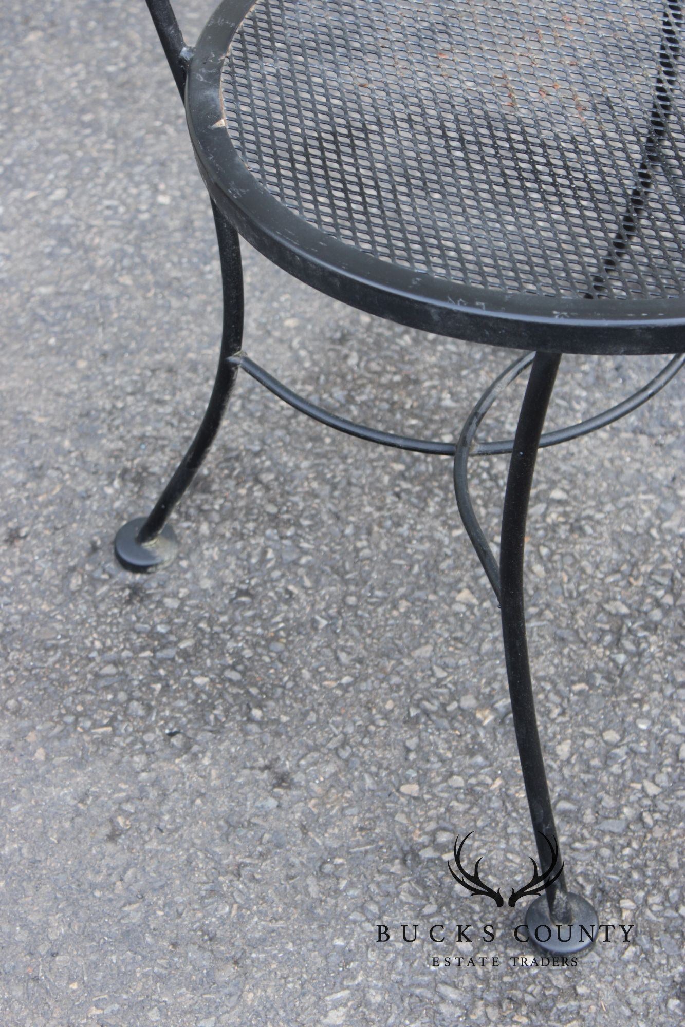 Vintage Pair of Wrought Iron Outdoor Patio Side Chairs