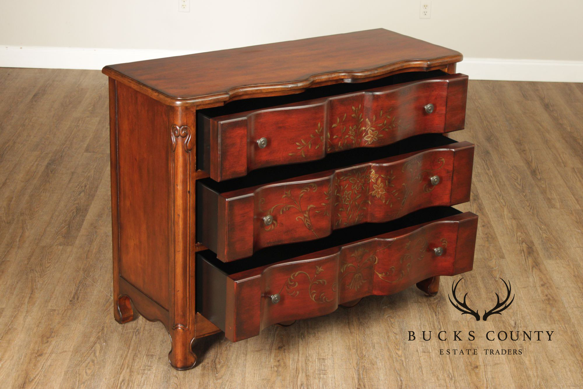 Hooker Furniture Paint Decorated Serpentine Chest