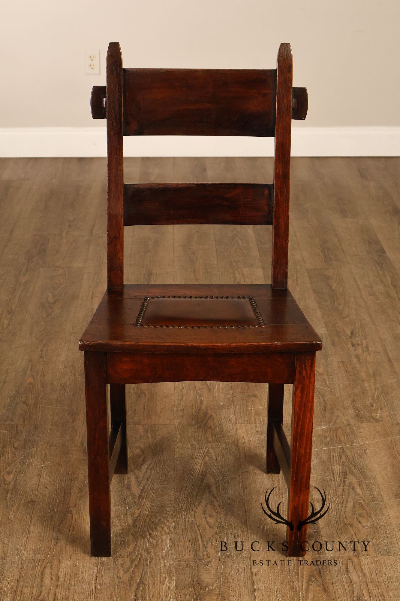 Gustav Stickley Antique Oak Rabbit Ear #1291 Dining Chair