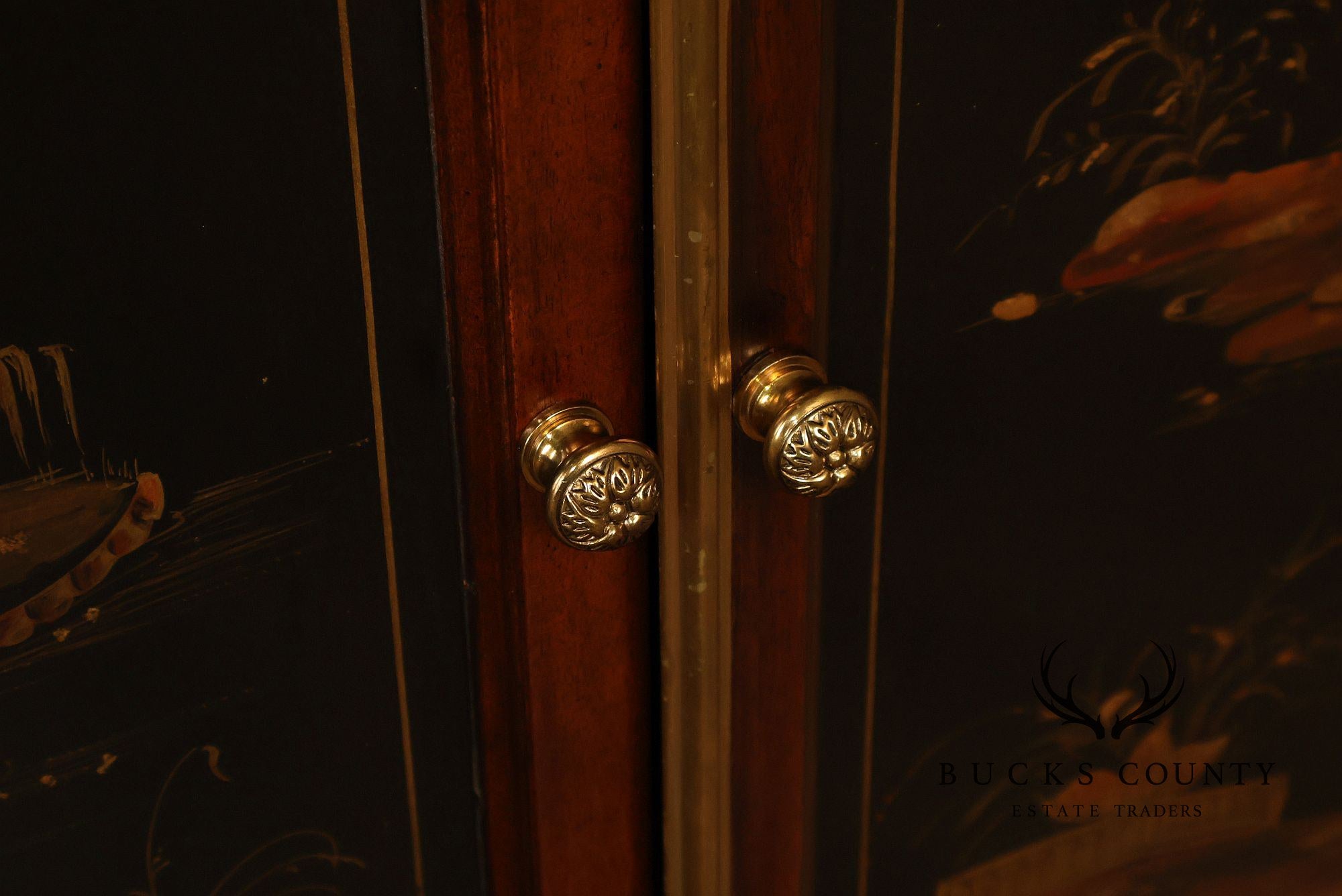 Theodore Alexander Chinoiserie Style Painted Sideboard Cabinet