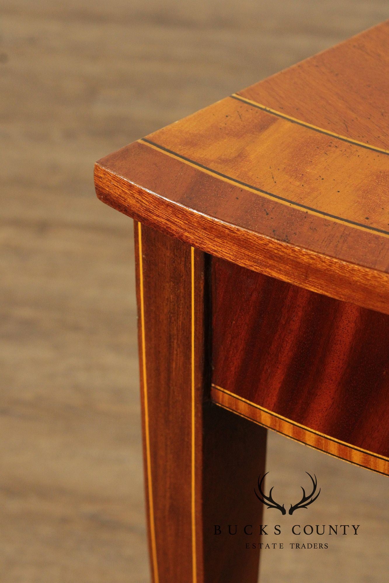 Federal Style Pair of Mahogany Demilune Console Tables