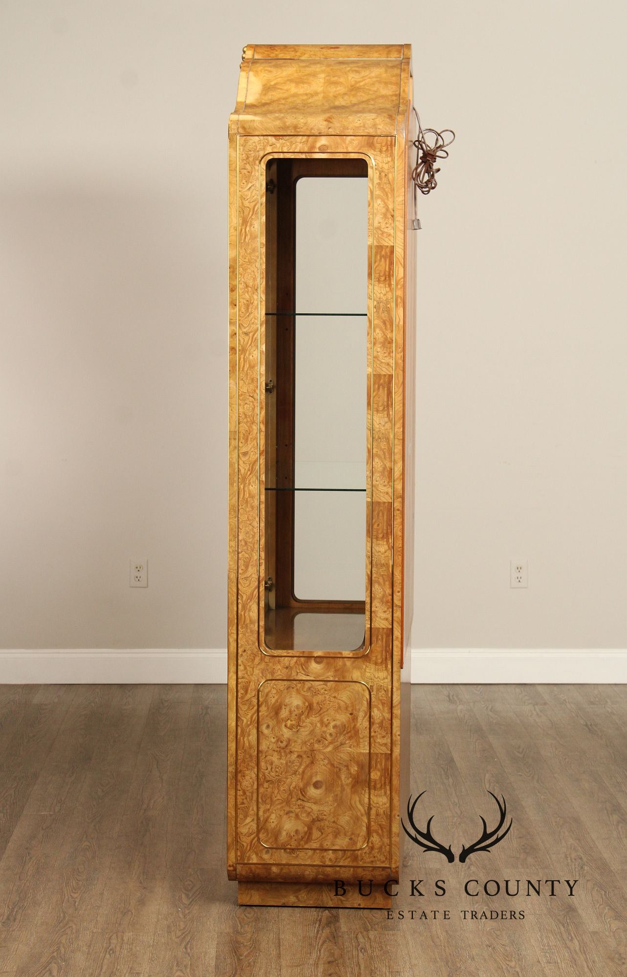 Mastercraft French Style Burl Wood Display Cabinet