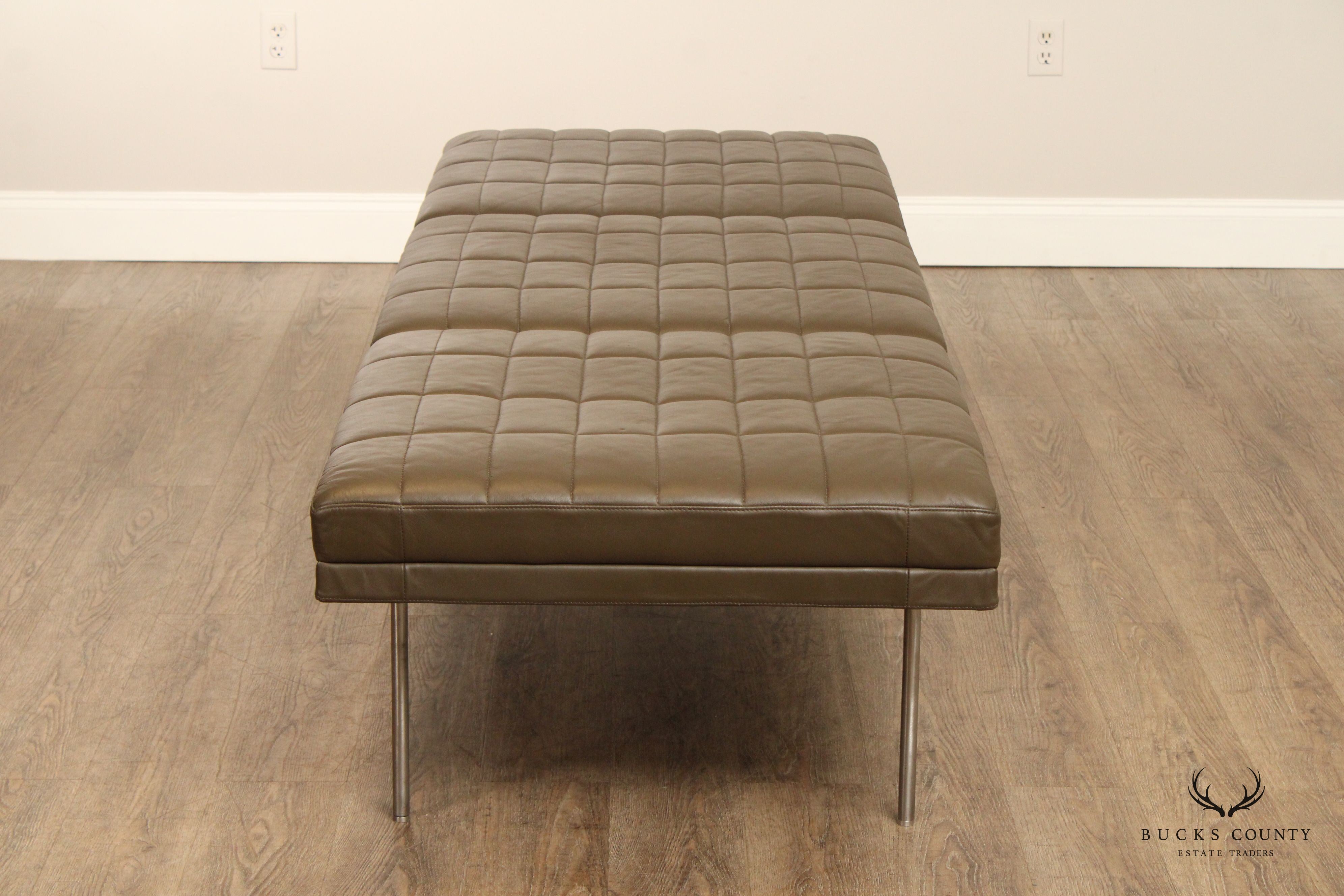 GEIGER INTERNATIONAL QUILTED LEATHER MUSEUM TUXEDO BENCH