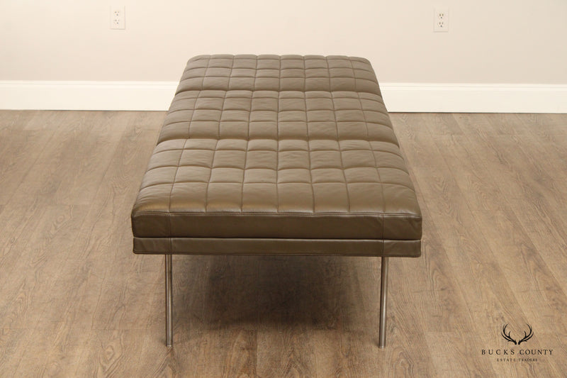 GEIGER INTERNATIONAL QUILTED LEATHER MUSEUM TUXEDO BENCH