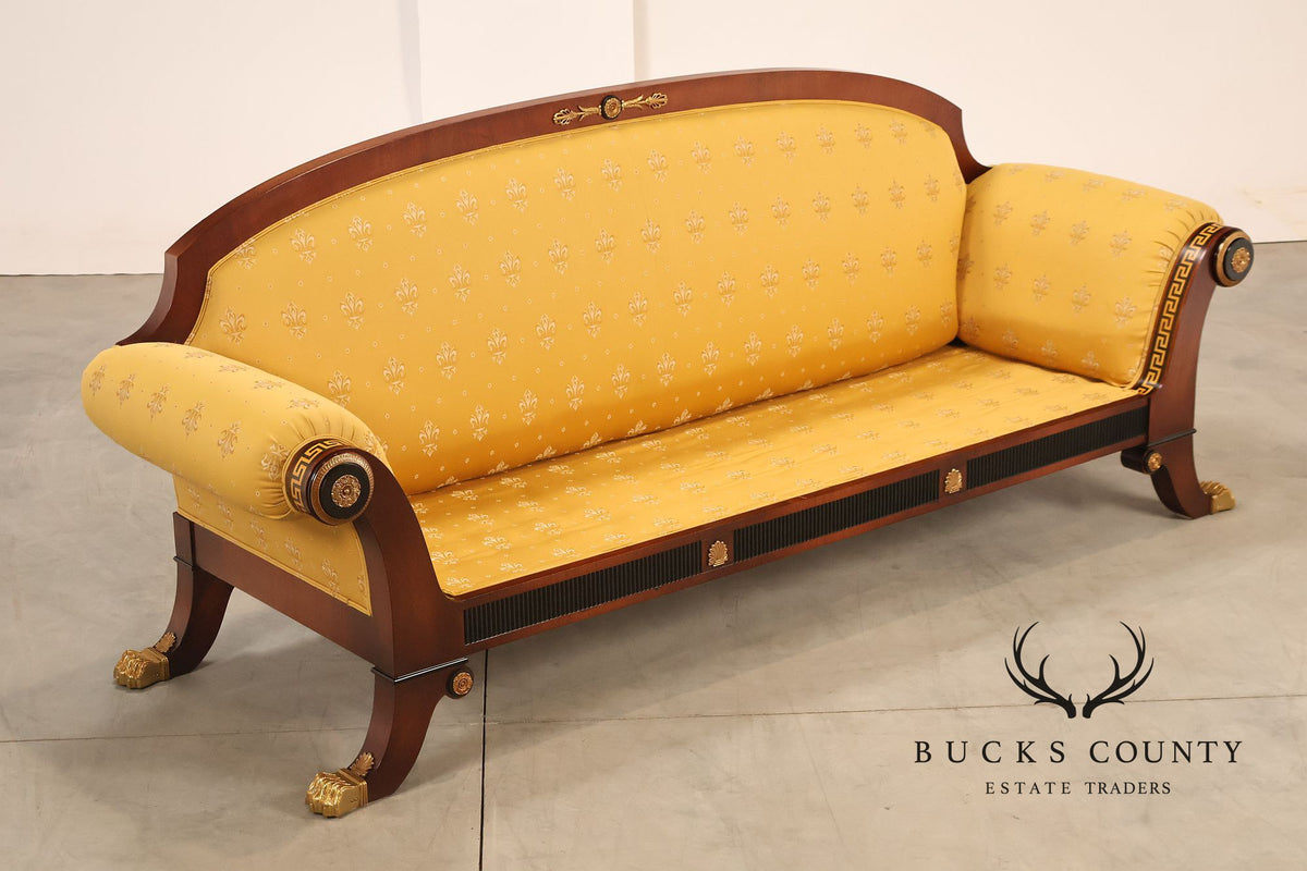 Neoclassical Empire Style Mahogany Sofa With Gilt Bronze Mounts