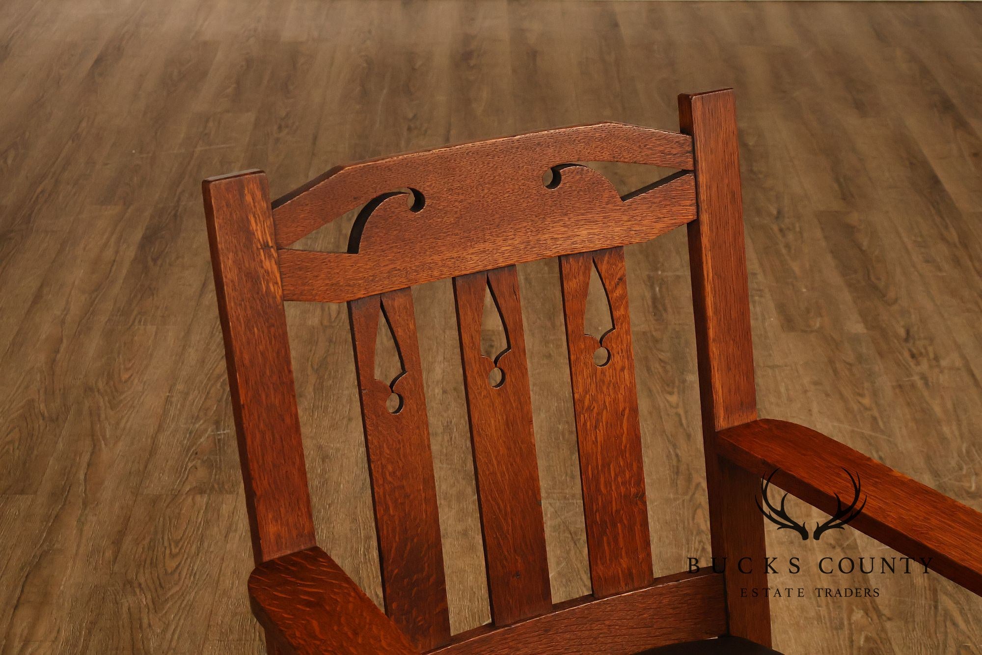 Antique Arts And Crafts Mission Oak Rocking Chair