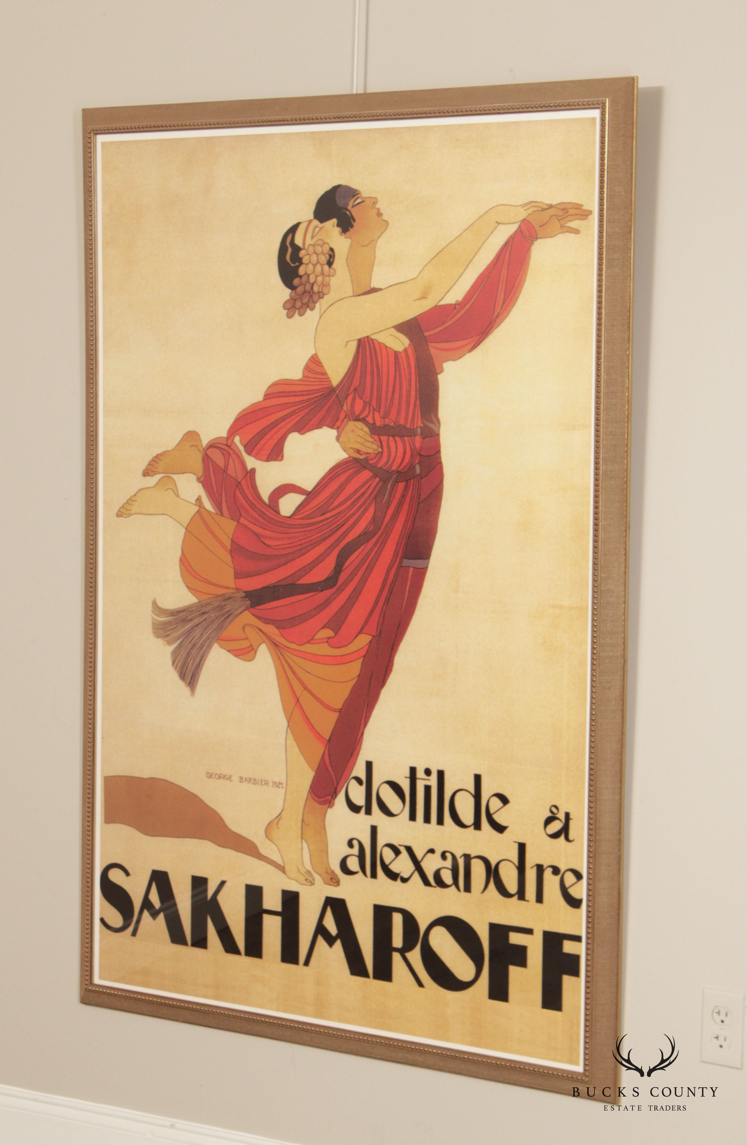 Art Deco Style Clotilde & Alexandre Sakharoff Large Framed Poster