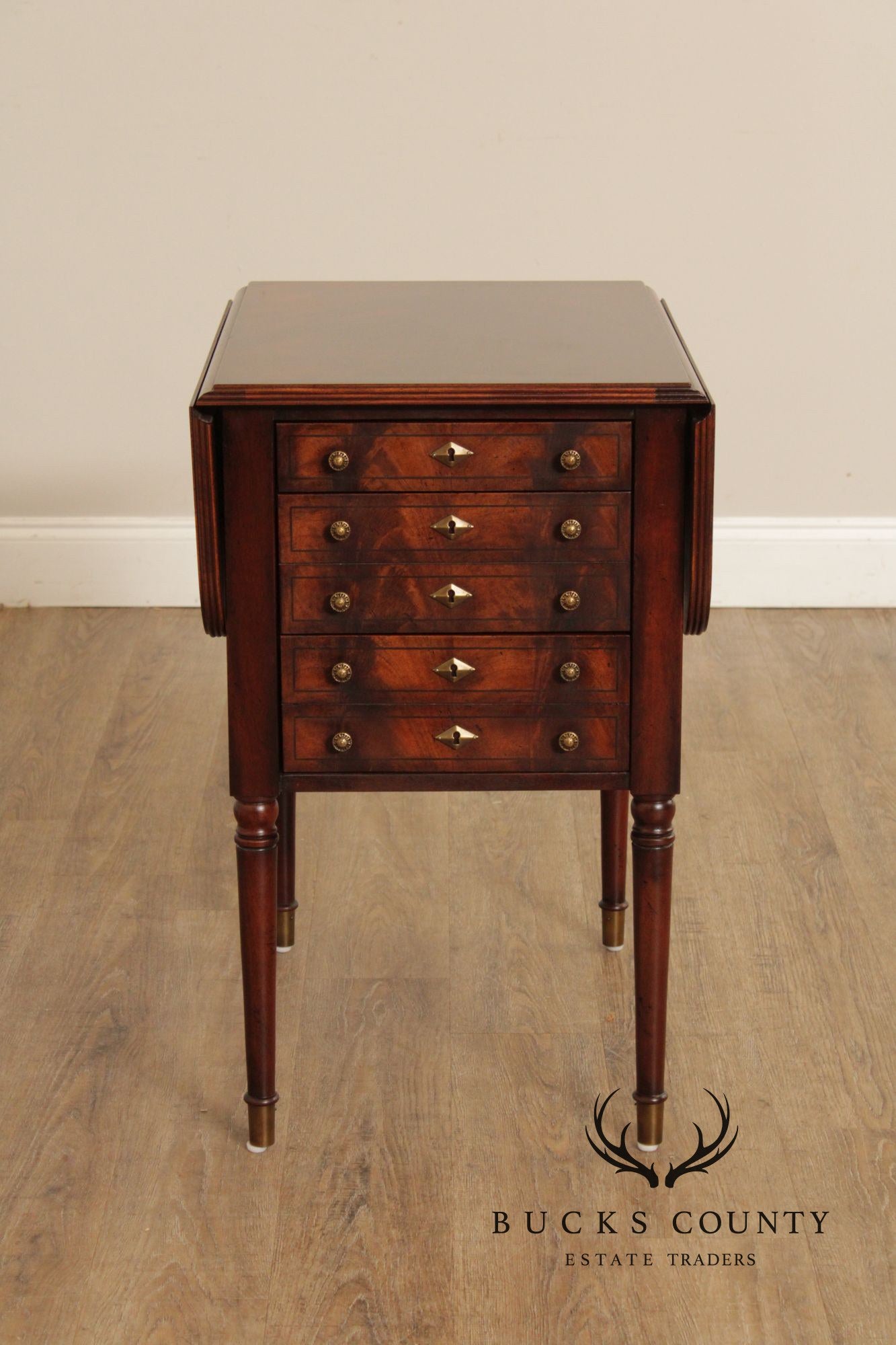 Henredon Sheraton Style Mahogany Drop End Table