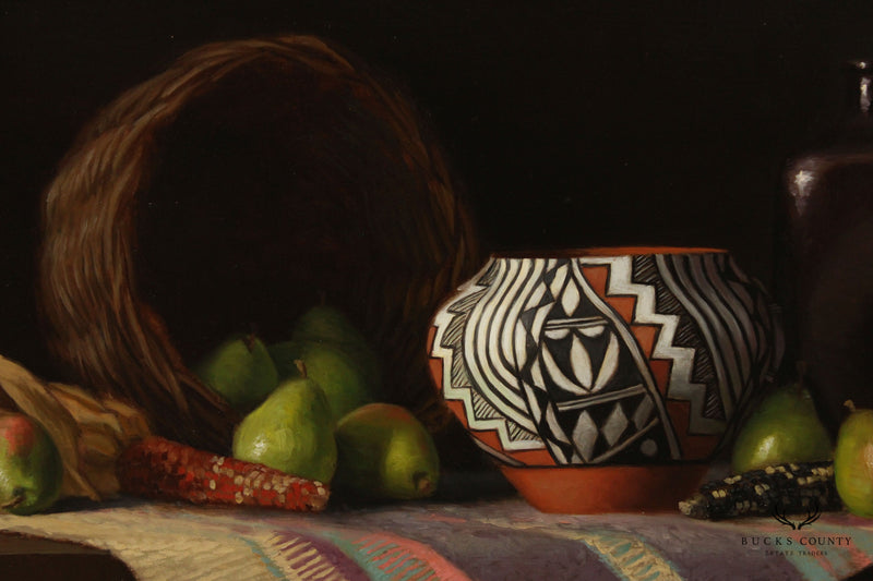 Ernest Baber Framed Still-Life Oil Painting, Acoma Pot