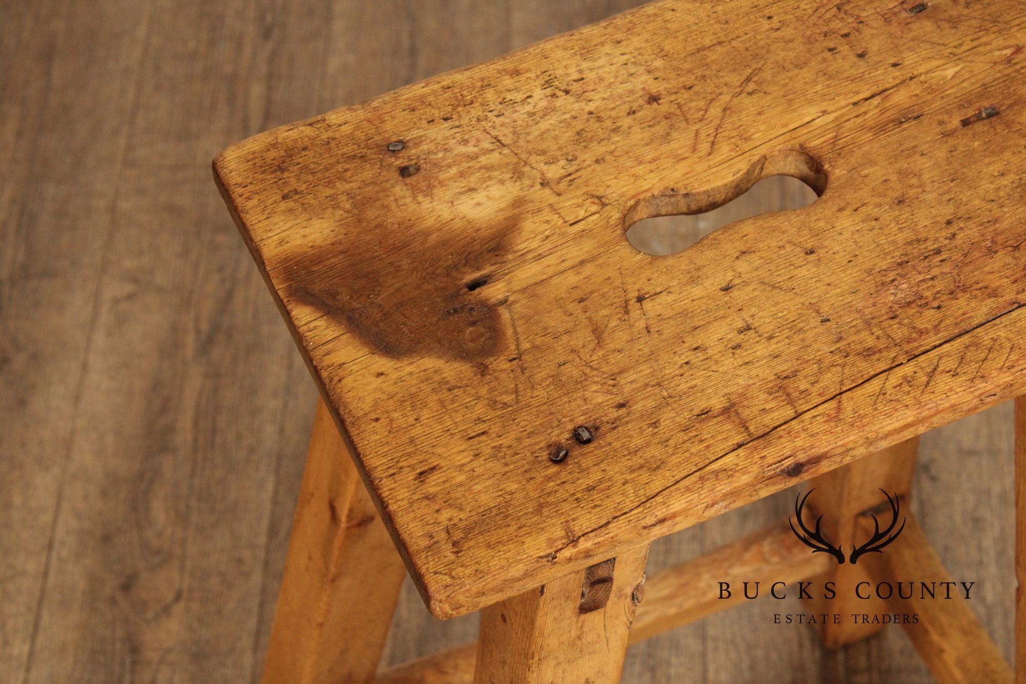 Antique English Pine Stool